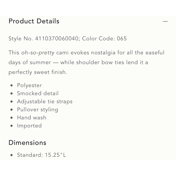 Anthropologie Black Smocked Cami NWT Size XL - Picture 12 of 12